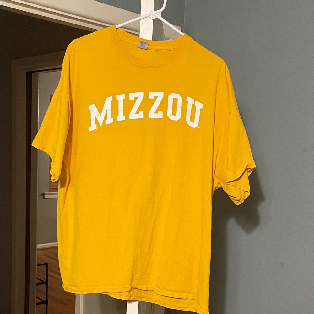 Gildan Yellow Mizzou Short Sleeve Tee